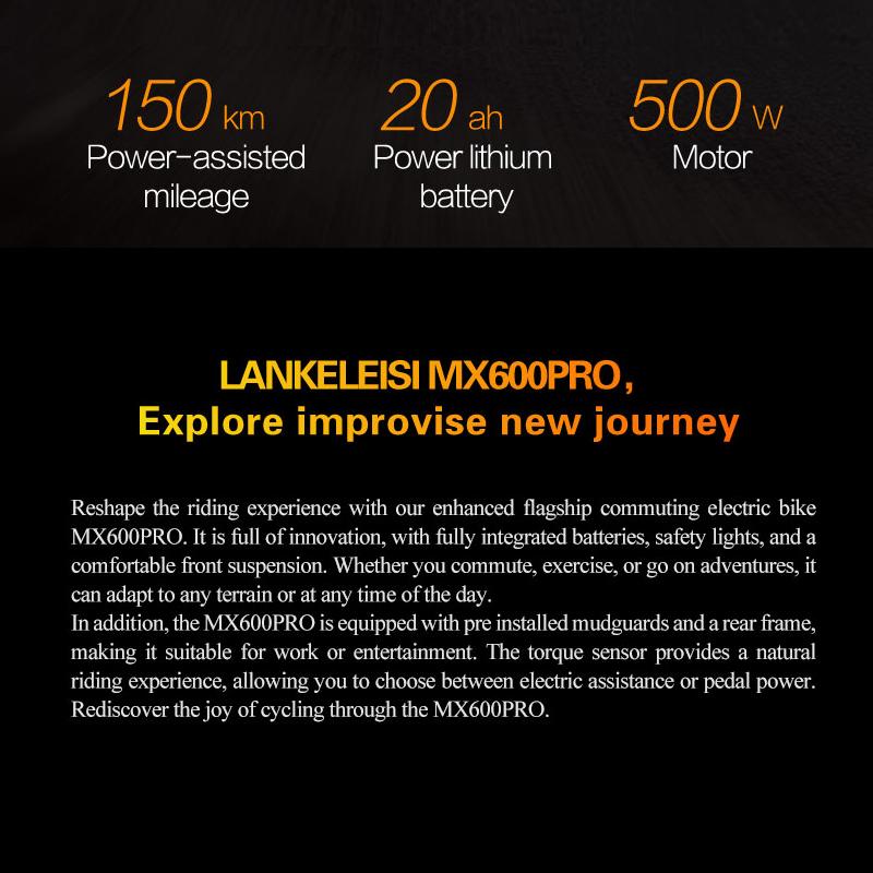 Lankeleisi MX600PRO 1000W Adult Electric Bike 48V 20Ah 27.5-inch 20Ah Electric Touring Bike City E-bike