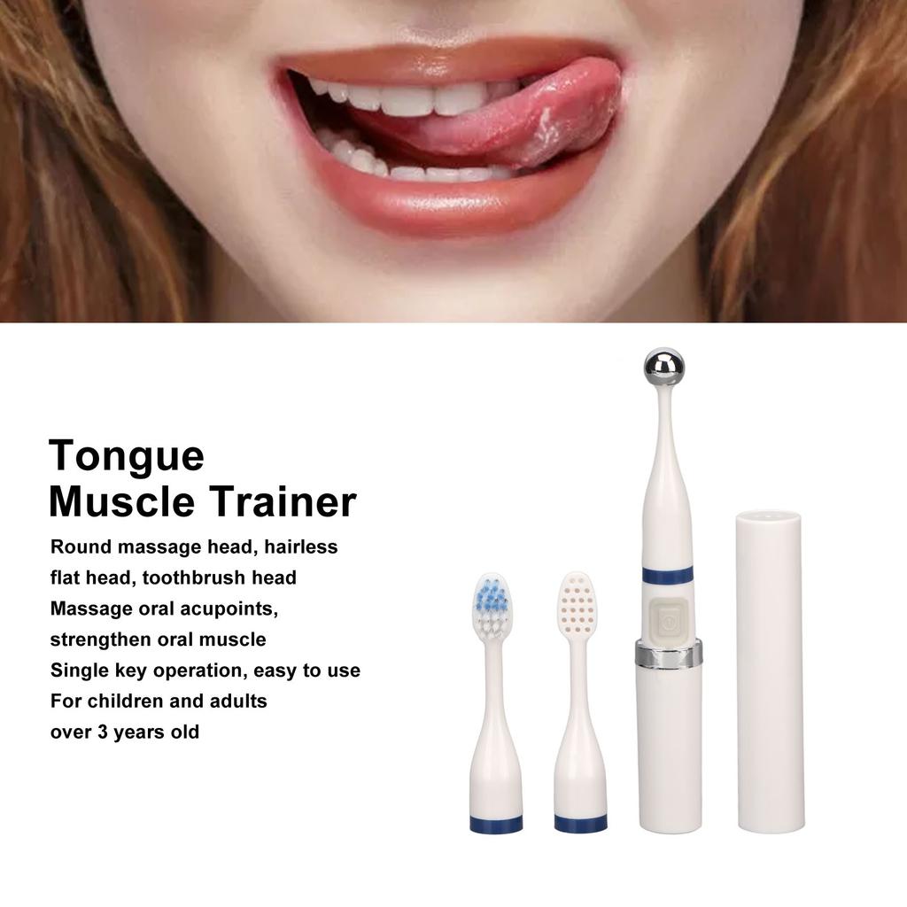 Electric Mouth Trainer Tongue Muscle Massager Glossy Finish For Over 3 Years Old Oral Massage Training Tool Set