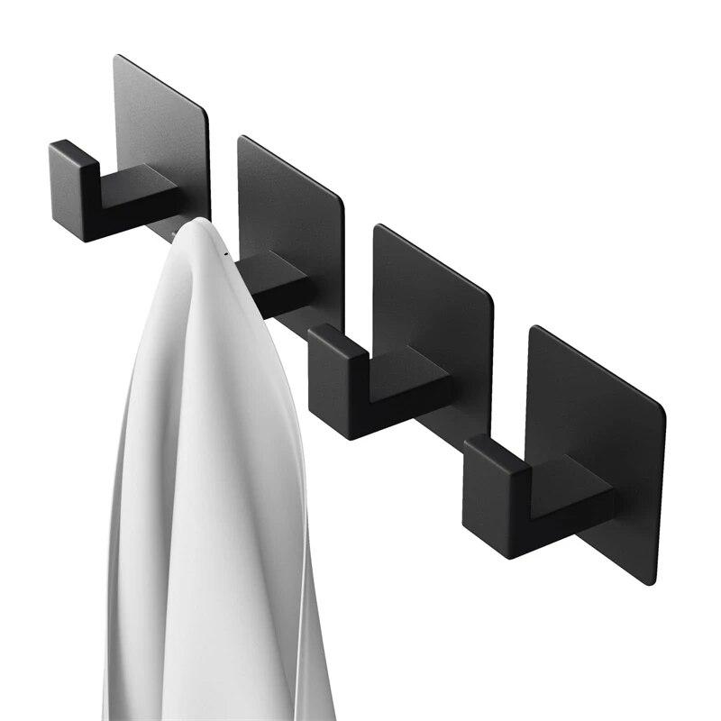 4 Stück Selbstklebende Wandhaken zum Aufhängen von Schlüsseln Kleiderbügel Tür Bademantelhaken Garderobe Handtuchhalter Badezimmerzubehör