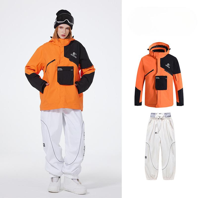 Herren- und Damen-Skianzug Outdoor Winter Warm Snowboardanzug Wasserdicht Winddicht Skijacke und Hose Set Übergröße Atmungsaktiv Isoliert Schneeanzug