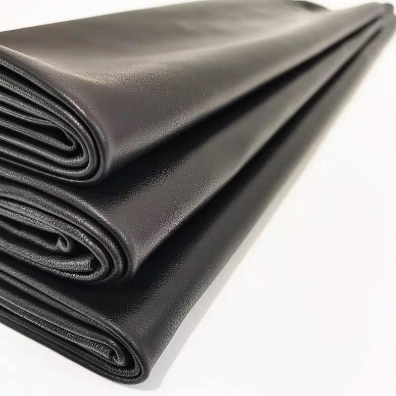 Black 0.6mm top layer sheepskin leather, handmade DIY ultra-thin clothing, genuine leather fabric, leather clothing, leather rep 10x10cm чёрный