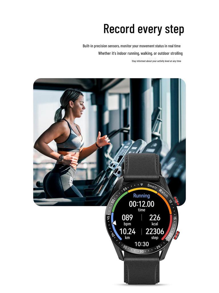 HW20 Waterproof Bluetooth Smart Watch with ECG+PPG, Stainless Steel Strap, Business Edition.