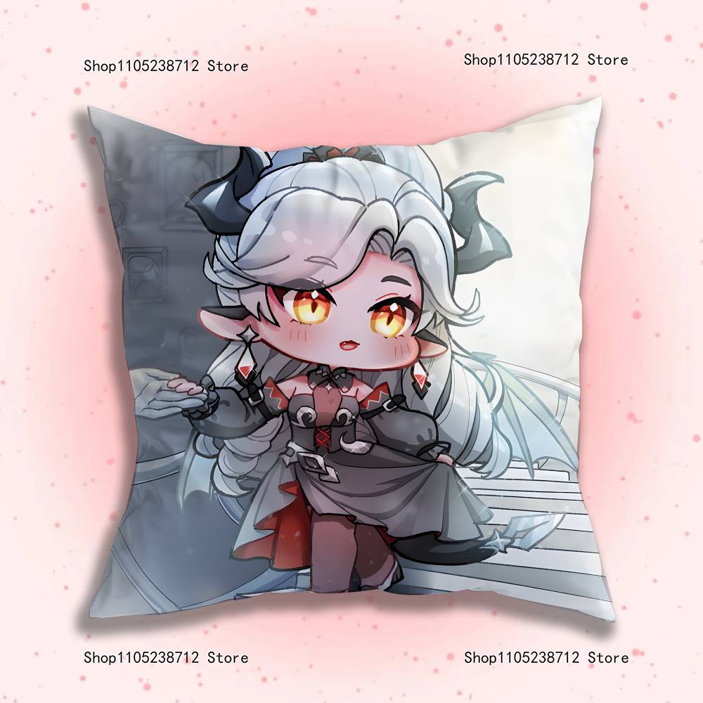 Cute Game T-Trickcal Anime Pillow Case Anti-Dustmite Pillowcase Invisible Zipper Silky Short Plush Sofa Cushion Cover
