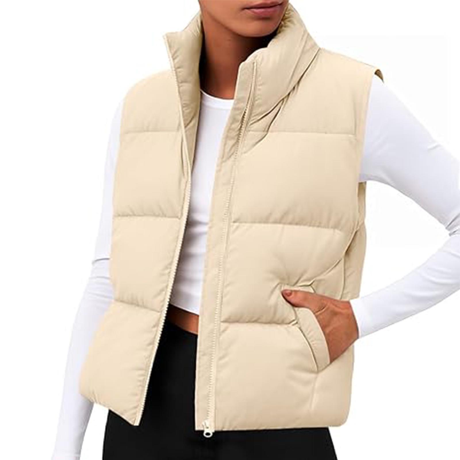 

Women s Solid-color Fashionable Vest Jacket Top XL хаки
