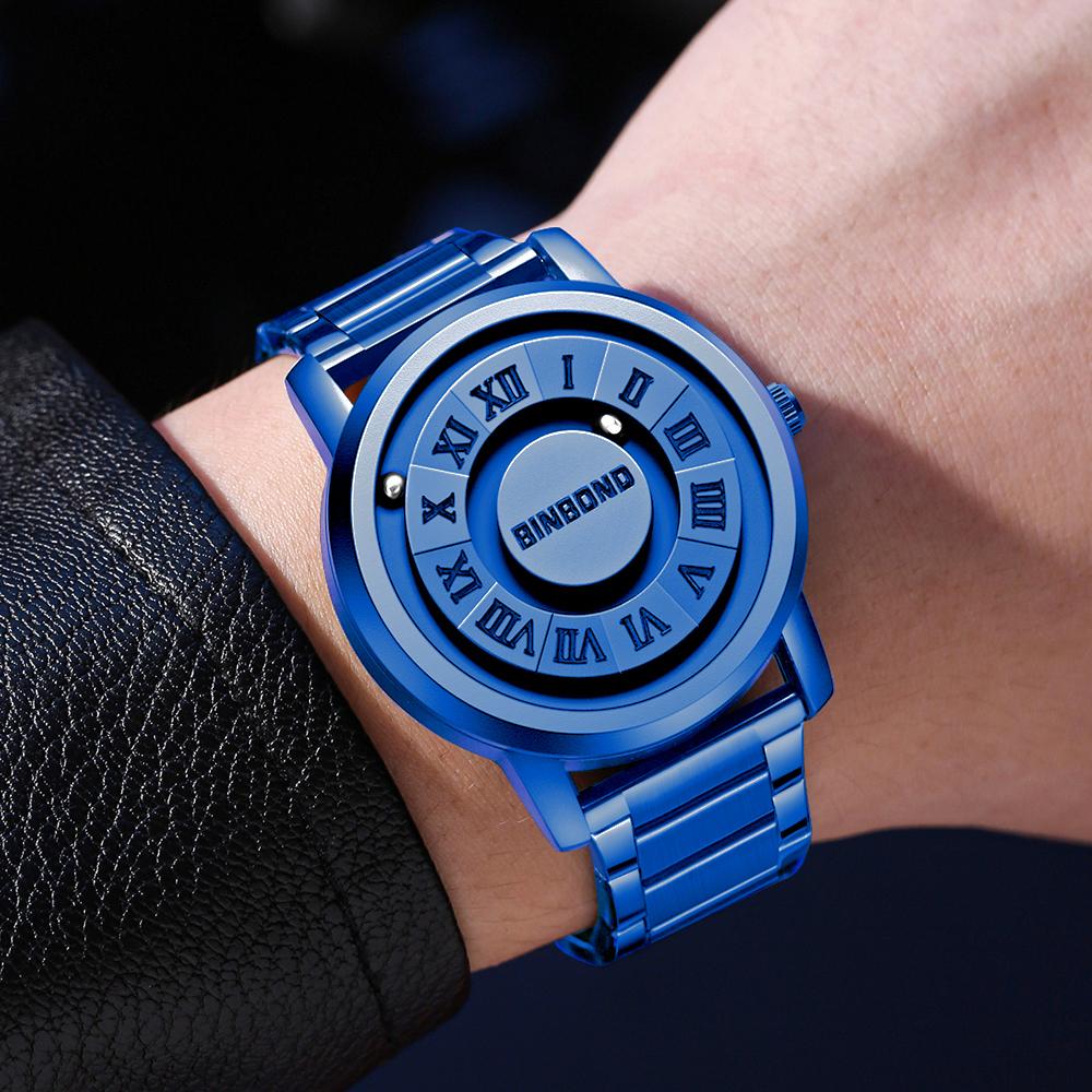 BINBOND Magnetic Force Levitation Accurate Quartz Wristwatches For Men Luxury Waterproof Men's Watch Sturdy Reloj