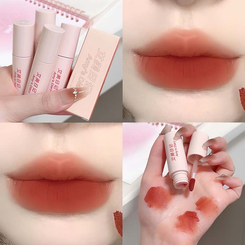 Matte Liquid Lipstick Waterproof Silky Smooth Soft Mist Velvet Apricot Lip Gloss Makeup Lip Mud for Women Lip Stain Cosmetics