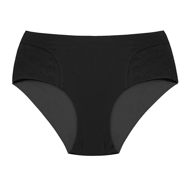 CINOON Women's Sexy Mid-rise Briefs Ice Silk Mesh Spliced Underpant Solid Color Seamless Breathable Underwear