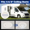 6.5" RV Ceiling Vent Covers for Inside Camper, ABS Round RV Air Conditioner Ceiling Vent Deflectors with Fully Adjustable Rotatable Louver for