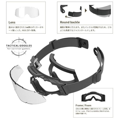 SWANS Tactical Goggles SG-2280 Black Clear Lens
