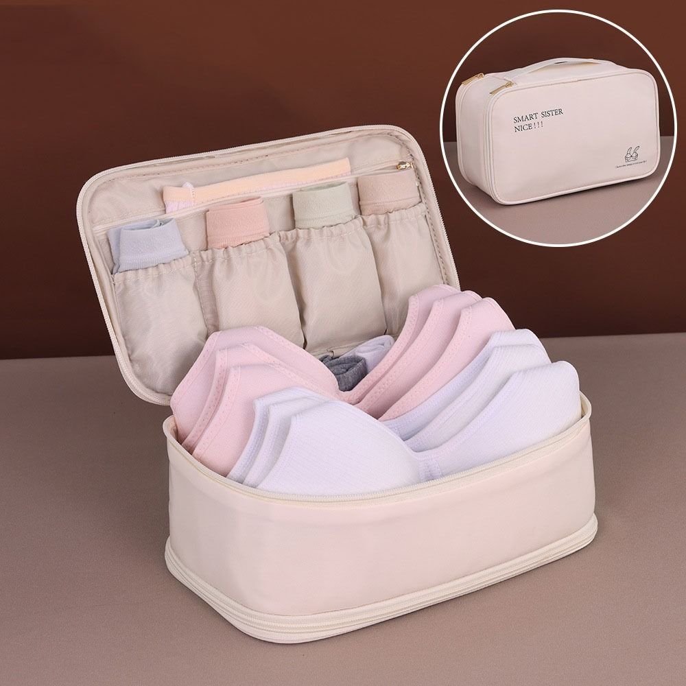 Aufbewahrungstasche für Unterwäsche mit großer Kapazität, wiederverwendbar, platzsparend, Reise-BH-Organizer, doppellagig, staubdicht, Kosmetik-Kleiderbeutel