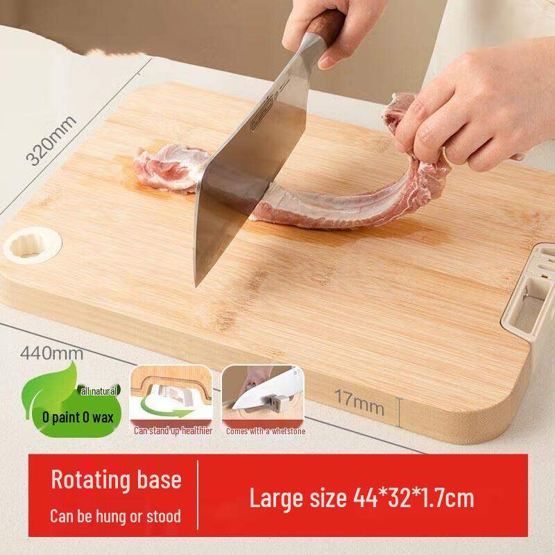 Camellia Bamboo Cutting Board with Integrated Knife Sharpener