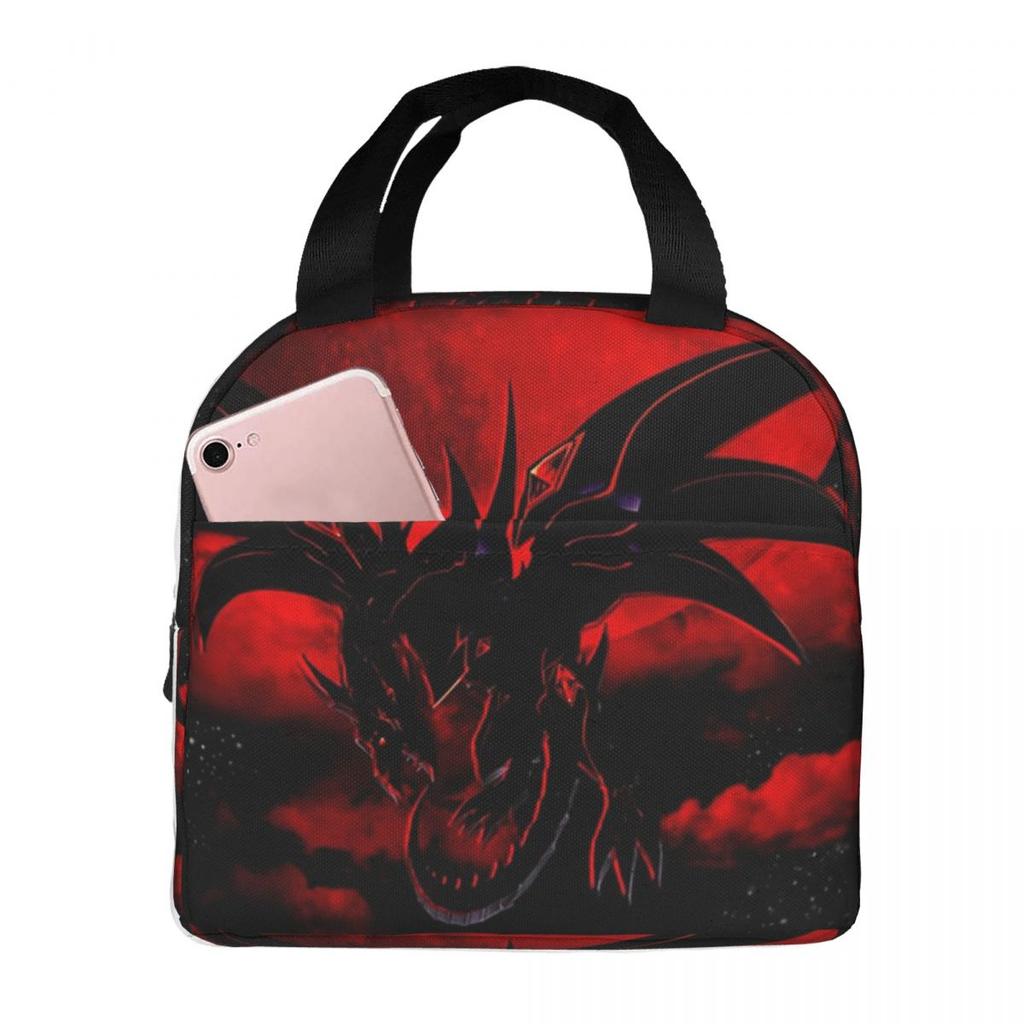 Dragon Red Moon Pattern Insulated Lunch Bag for Women Office Cooler Thermal Food Box Tote Portable Lunch Boxes Container