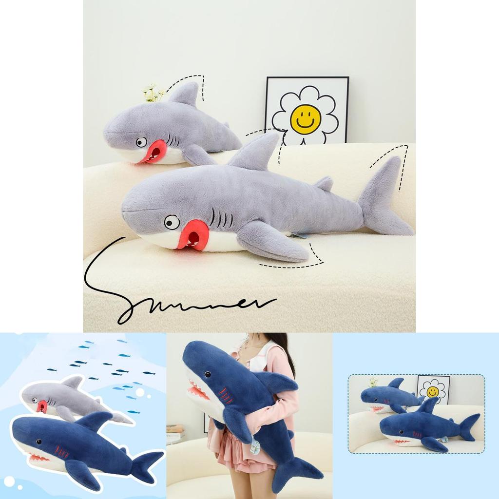 Adorable 80cm Soft Plush Great White Shark Doll Perfect For Children Gift And Decor