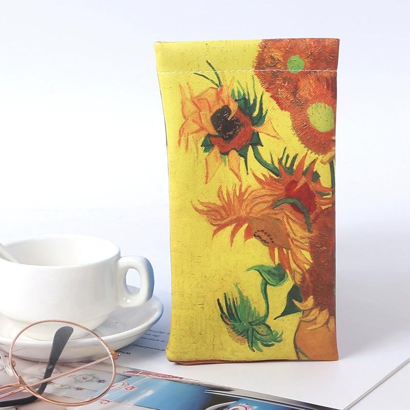 1PC Floral Print Anti Pressure Storage Bag Eyewear Protector Oil Painting Portable Glasses Case Box Storage Bag Sunglasses Box