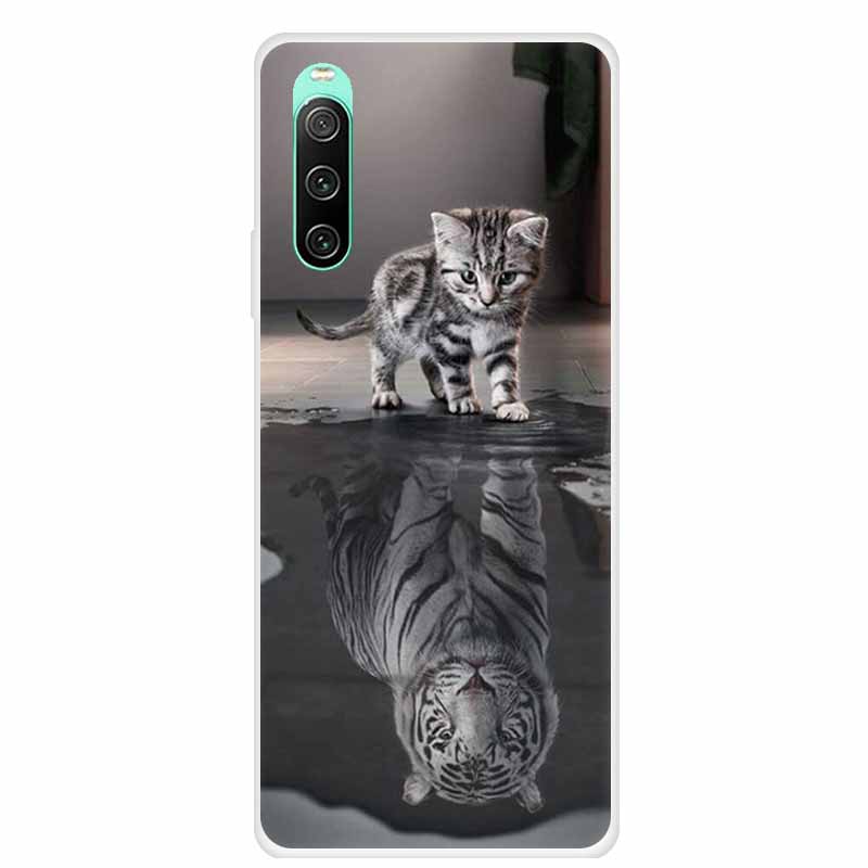 For Sony xperia 10 IV Case 1 IV 10 iV Clear Fashion Soft TPU Silicone Back Case For Sony Xperia 10 1 5 III Cover Funda Shell Cat