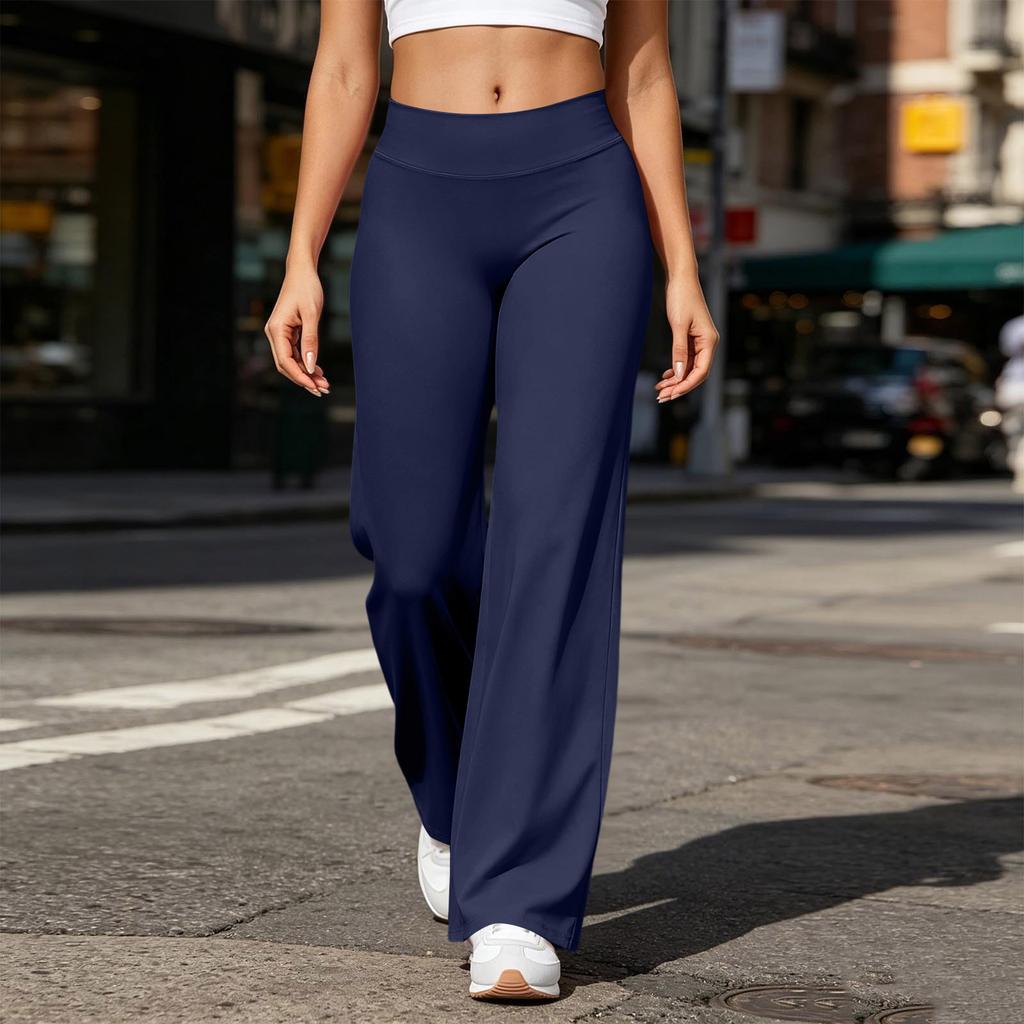 Women's High Waist Straight Leg Yoga Pants with No Toe Design