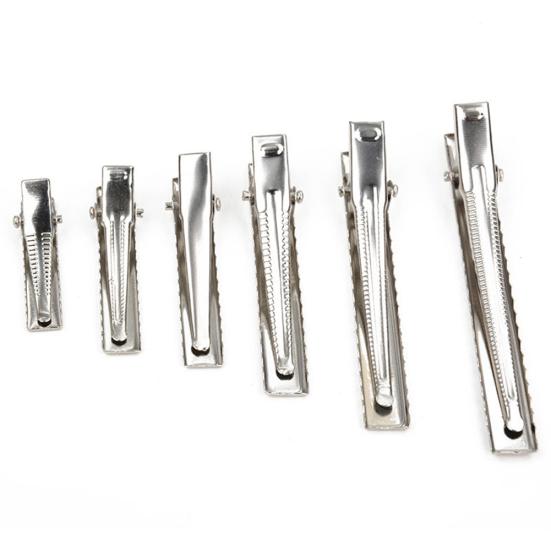 50 Pcs Metal Single Prong Alligator Women Hair Clips Barrette DIY 32mm-75mm