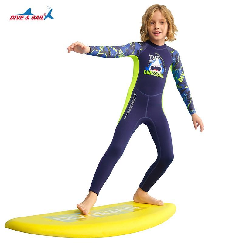 DIVESAIL Kids Wetsuit Long Sleeve Thermal Dive Suit Snorkeling Surfing Sailing Beach Outdoor Water Sports