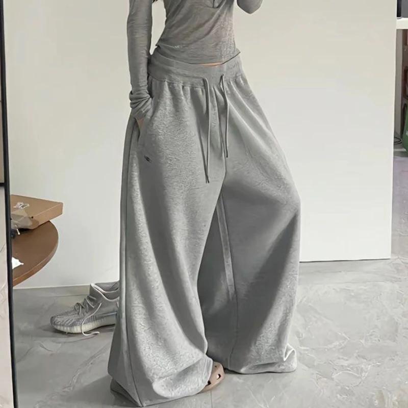 Damen Jogginghose Herbst Locker Weitbein Hose Streetwear Lässig Reißverschluss Fliege Damen Hose