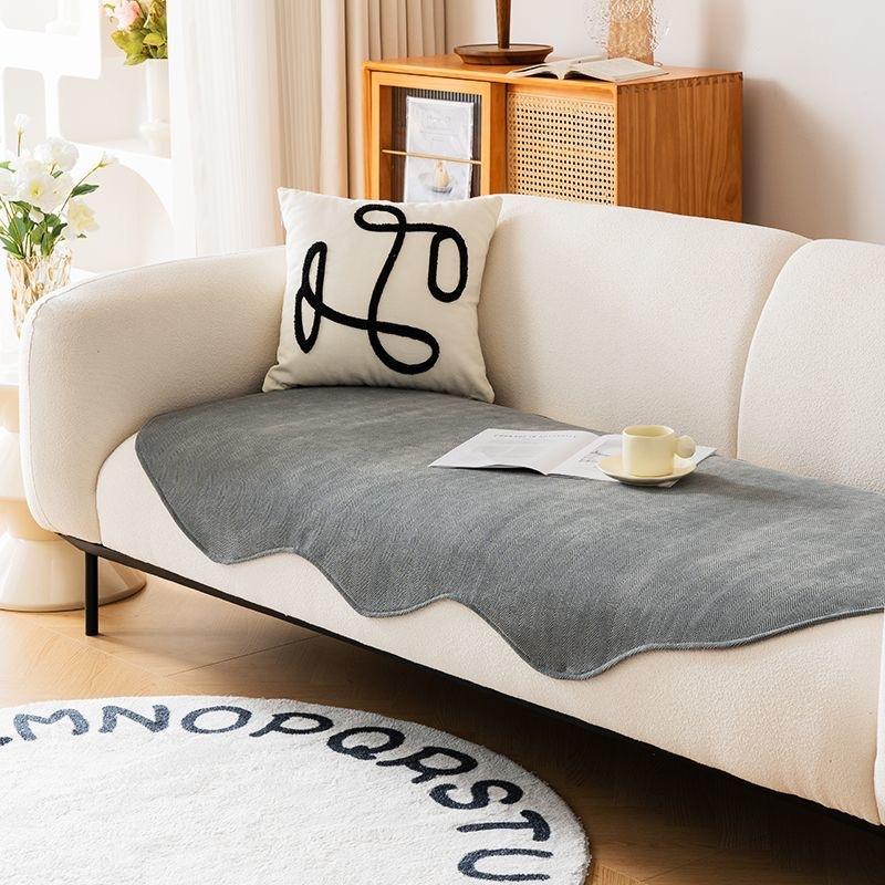 

Чехол на подушку для дивана из шенилла, нескользящий чехол для секционного дивана, защитный чехол для мебели, современный плед для дивана в гостиную 90*120cm светло-серый