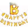 Pre-strung Beer Happy Birthday Banner, No DIY - Birthday Party Banner for Men & Women