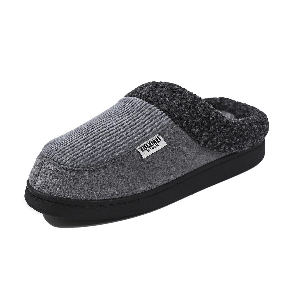 Fashion Winter Warm Men Fur Slippers House Non Slip Soft Shoes Comfort Flat Heel Home Indoor Bedroom Plush Slippers for Couples