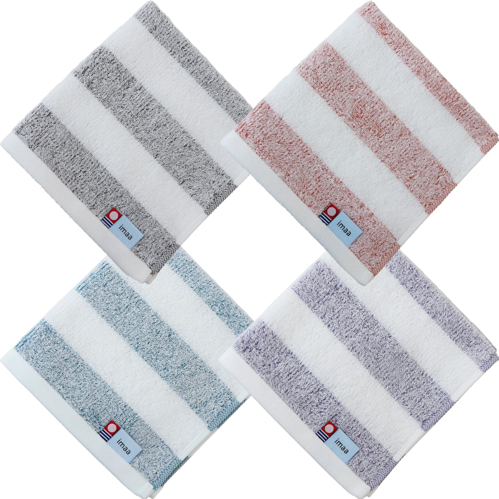 

imaa Imabari Сертифицированный Ручной Набор Полотенец Разного Размера из Антибактериального Хлопка и Бамбука, 4 шт., Япония, Устойчивый к Запаху, Хлопок, Район, Вакуумная Упаковка