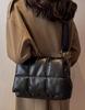 Women Quilted PU Leather Shoulder Bag Soft Cloud Puffy Crossbody Tote with Magnetic Closure Multi Pocket for Commute Travel Dail