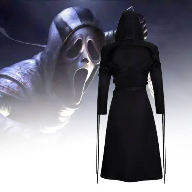 Dead By Daylight The Ghost Face Cosplay Costume With Polyester Spandex For Anime Role Playing Fans