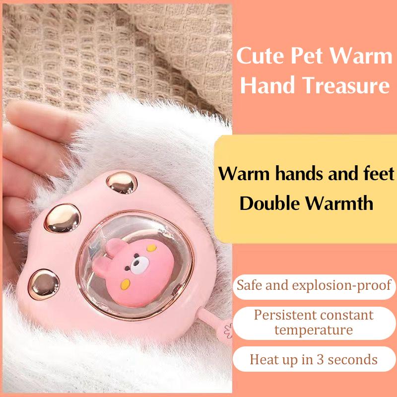 Hand Warmer Cat Paw Rechargeable Built-In Battery For Students Winer Fast Usb Heater Portable Warmer For Women'S Hand