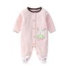 Baby Jumpsuit Spring and Autumn Pure Cotton Long-Sleeved Newborn Baby Jumpsuit with Foot Cover Children's Pajamas Romper with Foot Cover