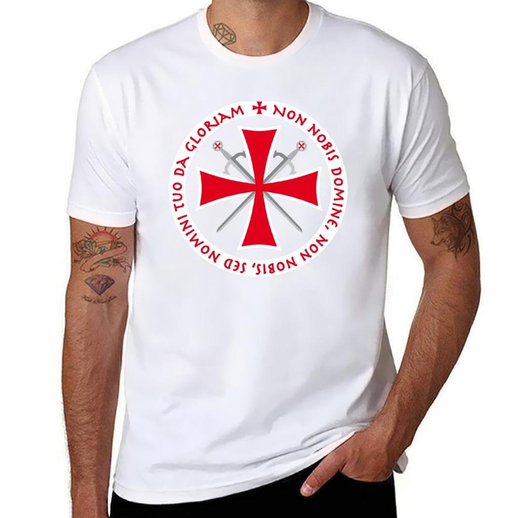 Templar Cross Non Nobis Domine Crusader Knight's Cross Knight T-Shirt blanks quick-drying men graphic t shirts