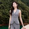Women's Elegant Gray Suit Vest & Pants Set