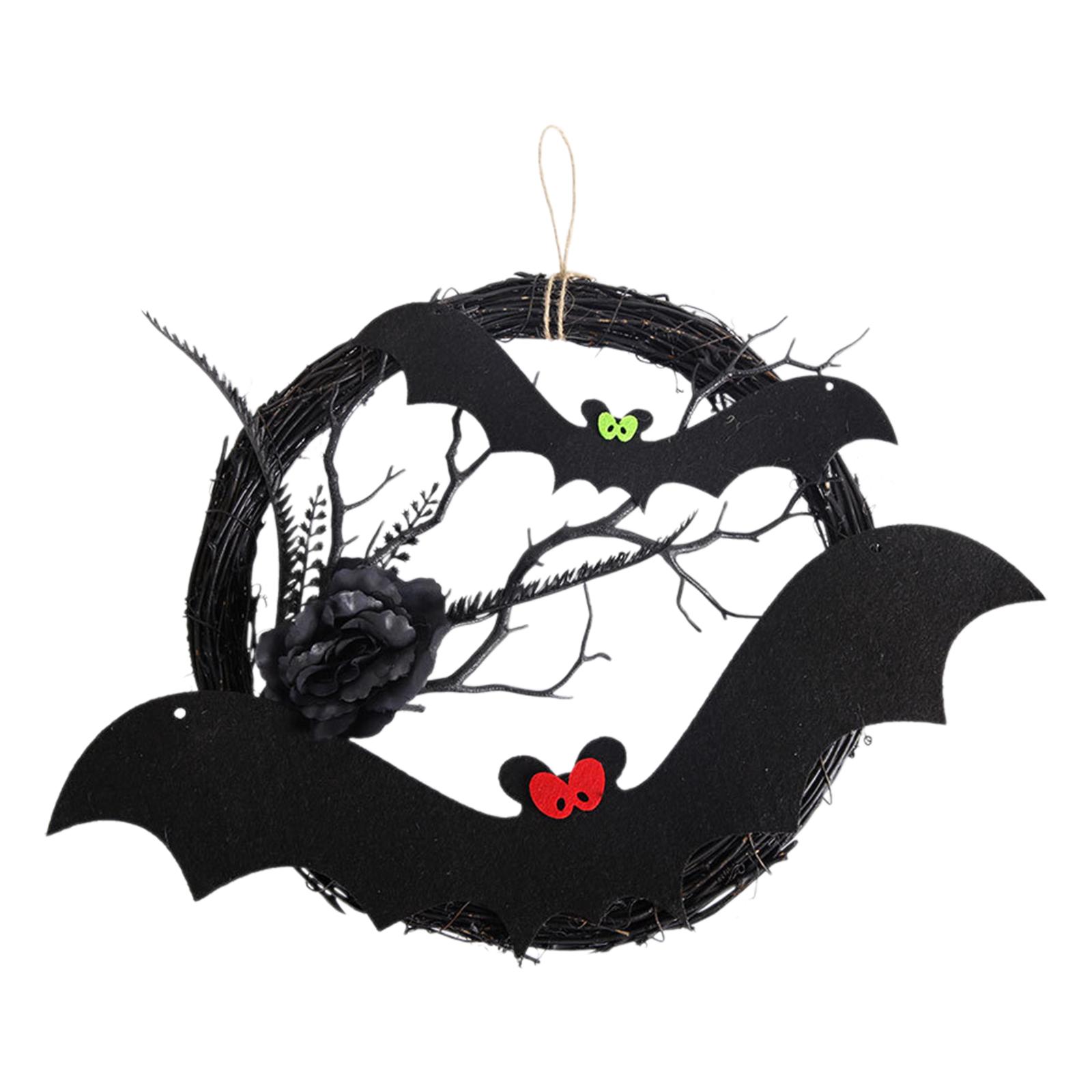 

Хэллоуинский венок Венок из черных виноградных лоз Подвеска на дверь Жуткий сезонный искусственный декор для двери для дома и улицы