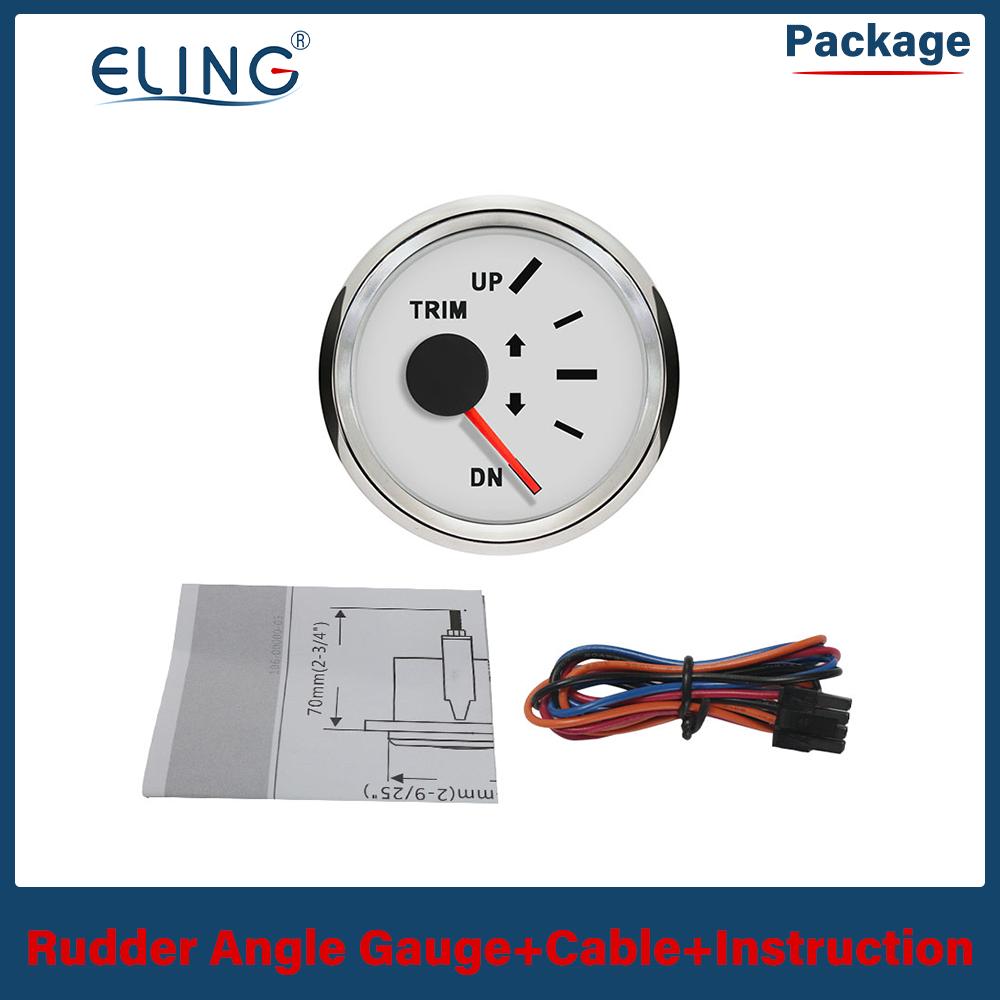 ELING New 52mm Waterproof Marine Trim Gauge Meter UP-DN Inboard Outboard Engine 0-190ohm Signal 12V 24V With Red Backlight