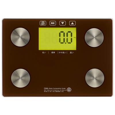 Ohm Electric Body Composition Monitor (Tempered Glass Base/Uses 3 AAA Batteries/Brown) HB-KG12H2-T