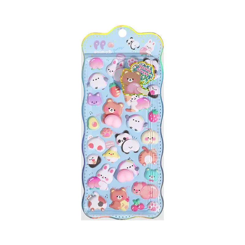 3D Fart Peach Stereo Sticker Kawaii Kids Cartoon Stereoscopic Lovely Animals Stickers Relieve Stress DIY Decor Supplies