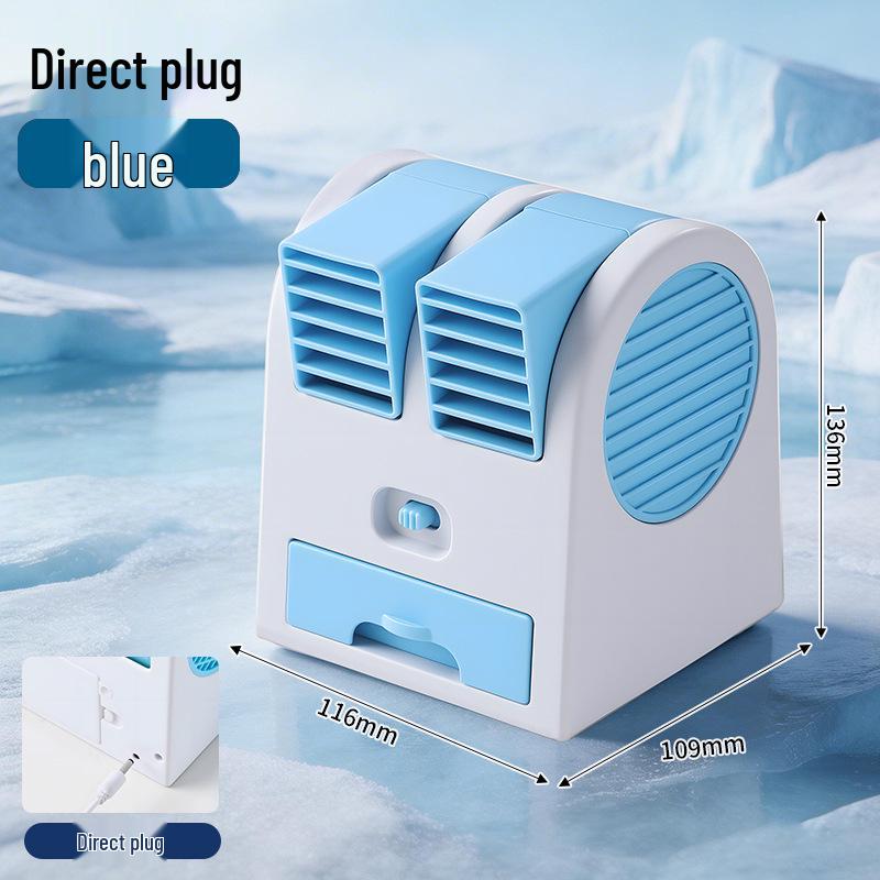 Portable USB Desktop Fan: Silent, Compact, and Rechargeable for Office, Dorm, or Student Use 13.5X10.9X11.6