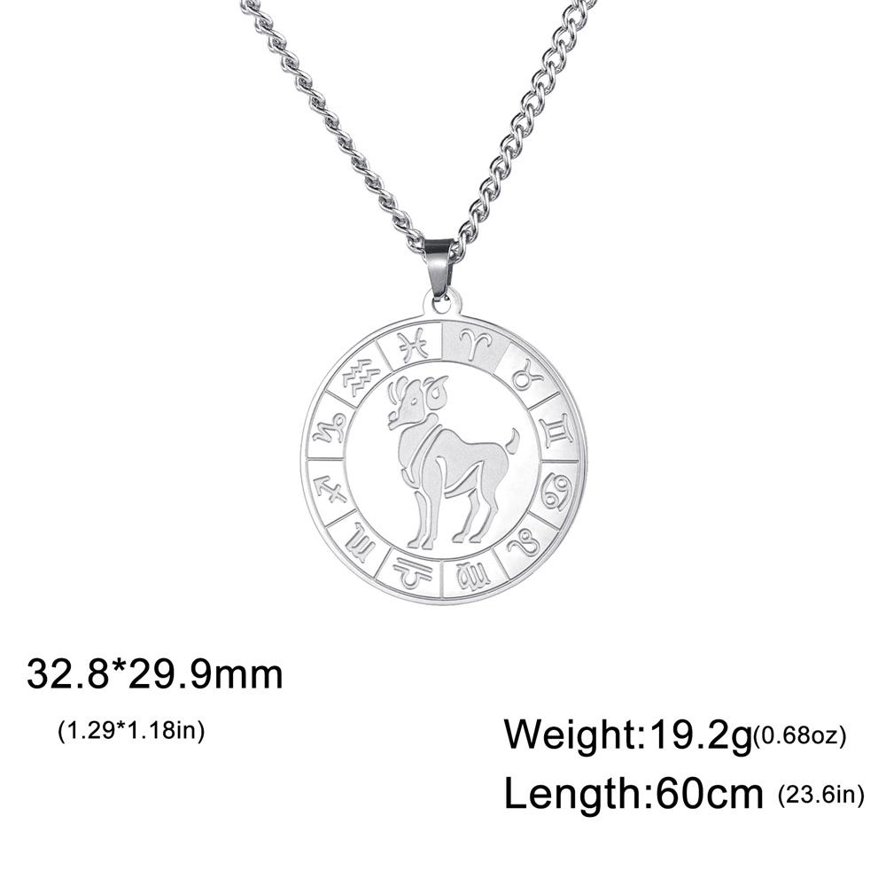 My Shape 12 Constellation Necklace Gothic Zodiac Pendant Chain Women Men Leo Aries Virgo Capricorn Birthday Jewelry Wholesale