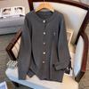 Plus Size Women's Loose Knit Cardigan Sweater (Bust 150/160) - 8305