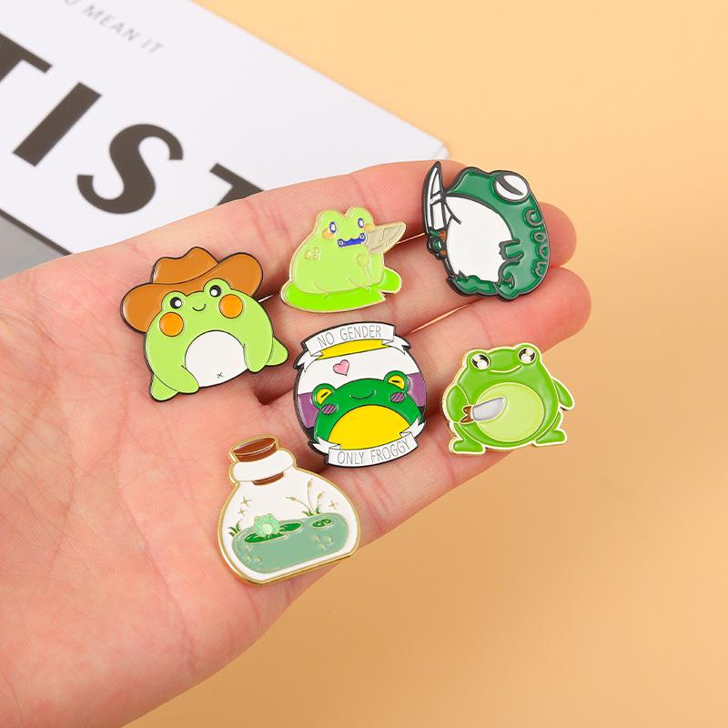 Eyecatching Frog Series Brooch In Alloy Material For Unique Personality And Fashion Style