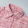 Camicia Casual Rosa a Quadri, Manica Lunga, Vestibilità Larga, Collo a Revers, per Uso Quotidiano