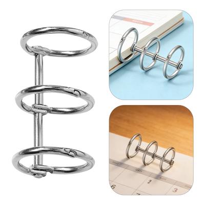 8Pcs Notebook Binding Rings Snap Split Hinged Rustproof Metal 3-Ring Loose Leaf Binders for DIY Photo Albums Planner Organizer