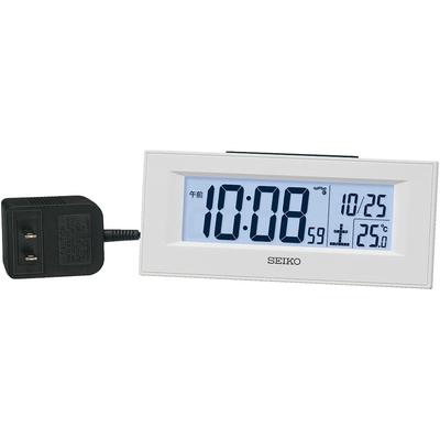 Clock Table Clock Alarm Clock Radio-Controlled White Digital LED Backlight 64×154×39mm DL218W