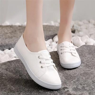 Scarpe da donna moda donna bianche traspiranti slip on scarpe basse da donna tela estive comode mocassini a2015