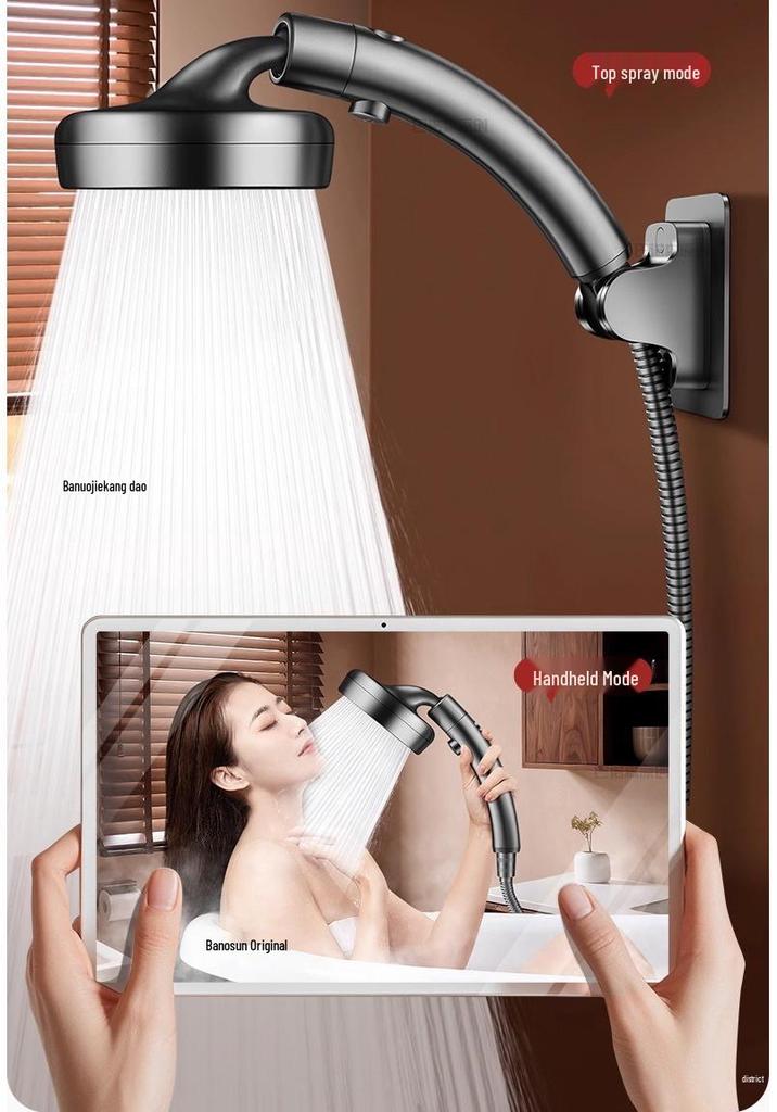 Adjustable Pressurized Elbow Booster Shower Head Faucet for Strong Water Flow