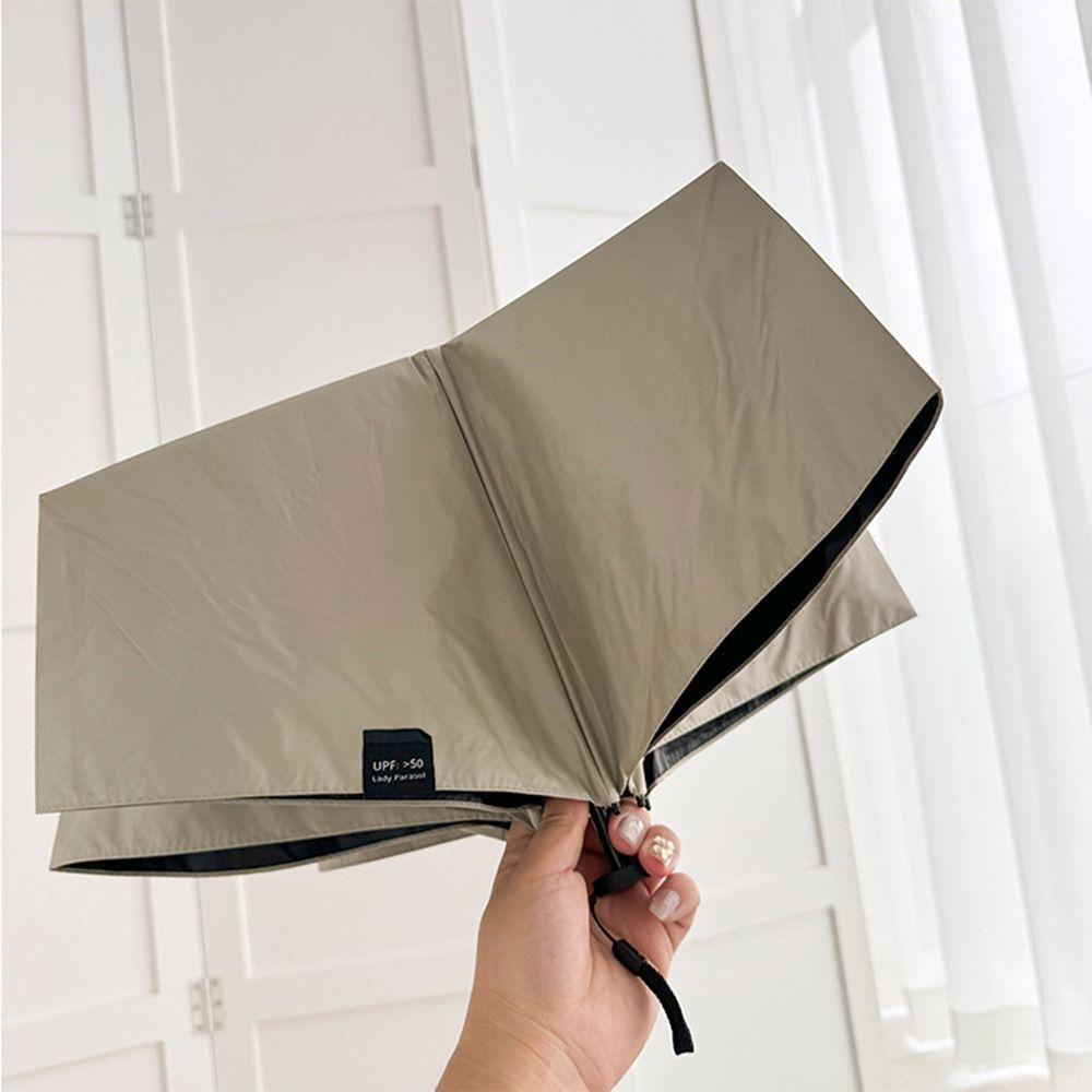 Black Coating Sunshade Umbrella Compact Folding Pocket Rain Umbrella Travel Use