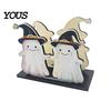 Creative Wood Napkin Organizer Halloween Wooden Holder, Cute Pastel Pumpkin Ghost Black Cat Tabletop Tissue Dispenser, Waterproof Festive Home Accents