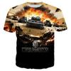World Of Tanks Koszulki z nadrukiem 3D Lato Mężczyźni Kobiety Codzienna Moda Oversize Krótki Rękaw Koszulka Męskie Koszulki Topy Odzież Męska