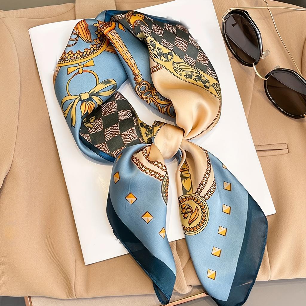 Soft Satin Shawl Print Headscarf Hair Wrap Neckerchief Female Square Scarf For Women Headband Foulard Hijab Bandana